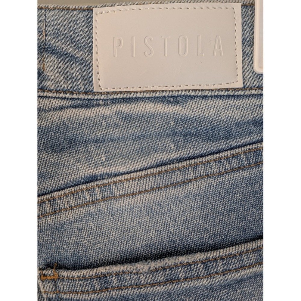 Pistola Revolve Jeans High Rise Light Wash Distressed Straight Leg Women's Sz 25 - Picture 8 of 12